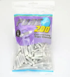 PURE滤嘴细支超长三重炭6mm*30mm/ピュア・スリム・エクストリームロング・トリプル・チャコール
